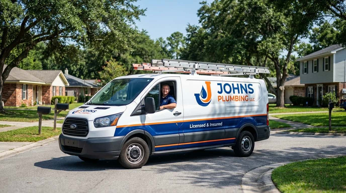 Johns Plumbing LLC service van in Voorhees, NJ